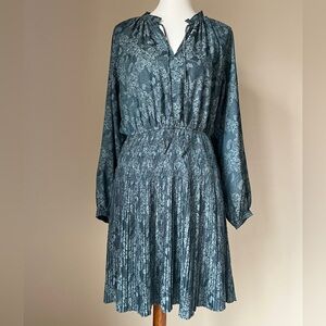 Current Air Floral Long Sleeve Dress in Teal